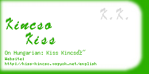 kincso kiss business card